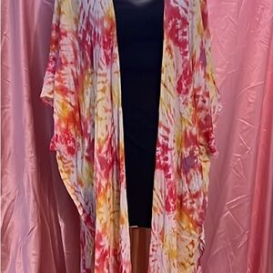 Torrid Multicolor Tie-Dye Kimono